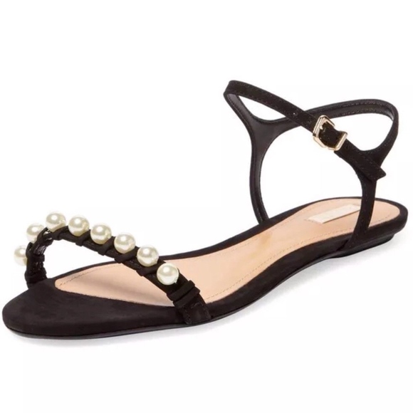SCHUTZ Shoes - Schutz Sandal Darussa Pearl Flat Suede Leather